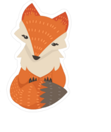 Cute Fox With Tail Wrapped Around Its Body Sticker