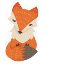Cute Fox With Tail Wrapped Around Its Body Sticker
