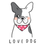 Cute French Bulldog Love Dog Sticker