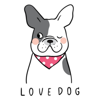 Cute French Bulldog Love Dog Sticker