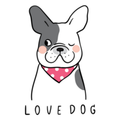 Cute French Bulldog Love Dog Sticker
