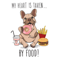 Cute French Bulldog My Heart Is Taken By Food Sticker