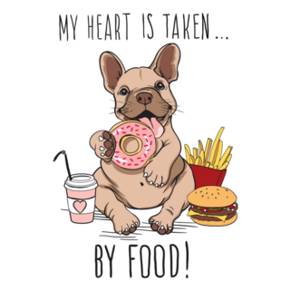 Cute French Bulldog My Heart Is Taken By Food Sticker