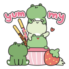 Cute Frog Ice Cream Matcha Sticker