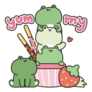 Cute Frog Ice Cream Matcha Sticker