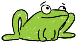 Cute Frog Kids Drawing Sticker