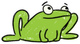 Cute Frog Kids Drawing Sticker