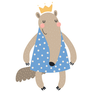 Cute Funny Anteater Princess Sticker