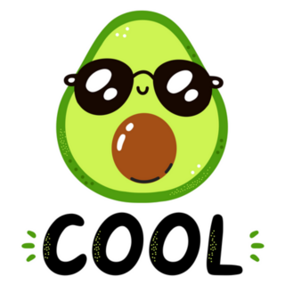 Cute Funny Avocado In Sunglasses Cool Sticker