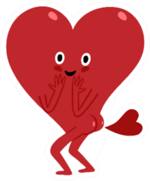 Cute Funny Cartoon Heart Farting With Heart Sticker