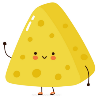 Cute Funny Cheese Character Illustration Sticker