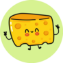 Cute Funny Cheese On Green Sticker