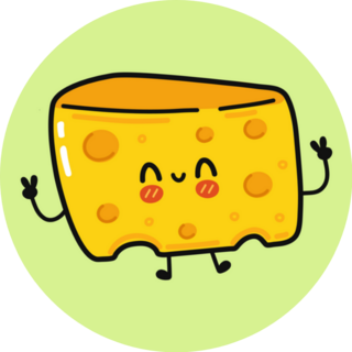 Cute Funny Cheese On Green Sticker