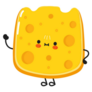 Cute Funny Cheese Waving Hand Sticker