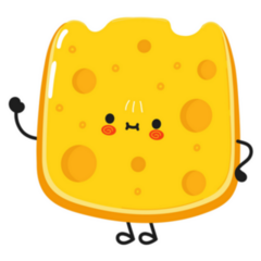 Cute Funny Cheese Waving Hand Sticker