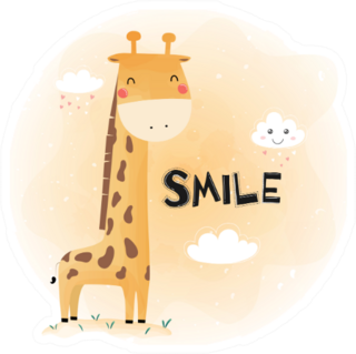 Cute Funny Giraffe Smile Sticker