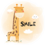 Cute Funny Giraffe Smile Sticker