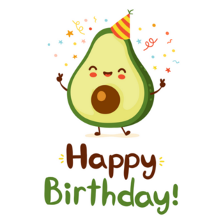 Cute Funny Happy Birthday Avocado Sticker