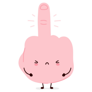 Cute Funny Middle Finger Cartoon Sticker