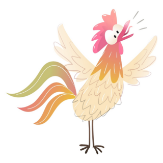 Cute Funny Rooster Bird Sticker