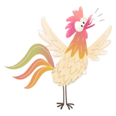 Cute Funny Rooster Bird Sticker