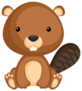 Cute Funny Sitting Baby Beaver Sticker