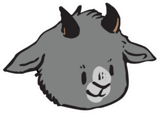 Cute Funny Smiling Goat Face Sticker