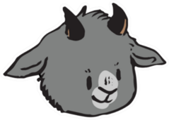 Cute Funny Smiling Goat Face Sticker