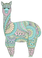 Cute Funny Sweet Colorful Lama Sticker