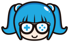 Cute Geek Gamer Girl Blue Sticker