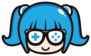 Cute Geek Gamer Girl Blue Sticker