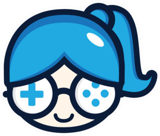 Cute Geek Gamer Girl Ponytail Sticker