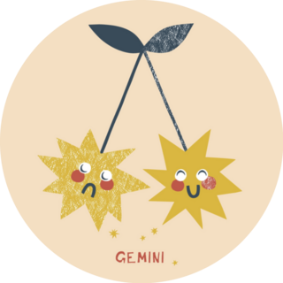 Cute Gemini Zodiac Cherries Sticker 
