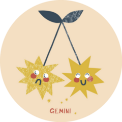 Cute Gemini Zodiac Cherries Sticker 