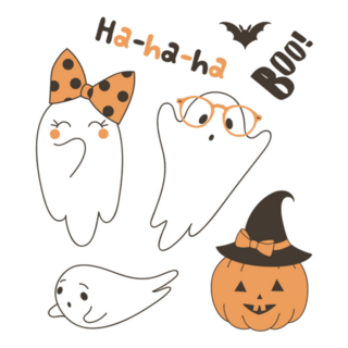 Cute Ghosts Ha Ha Ha Halloween Sticker