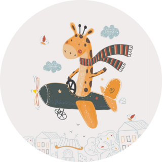 Cute Giraffe Flying Sticker