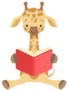 Cute Giraffe Sitting On The Floor And Reading Book Sticker