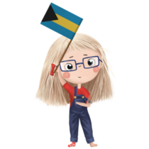 Cute Girl Bahamas Flag Sticker