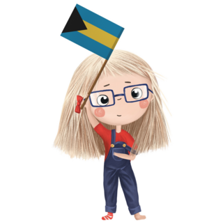 Cute Girl Bahamas Flag Sticker