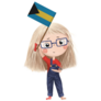 Cute Girl Bahamas Flag Sticker