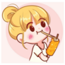 Cute Girl Holding And Eating Cheese Stick Sticker