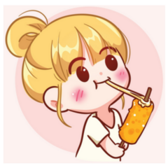 Cute Girl Holding And Eating Cheese Stick Sticker