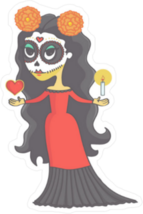 Cute Girl In Sugar Skull Makeup Sticker