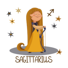 Cute Girl  Sagittarius With Bow And Arrows Sticker 