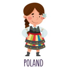 Cute Girl Wearing National Costume Of Poland Illustration Sticker