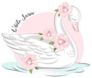 Cute Girl White Swan And Roses Little Swan Sticker