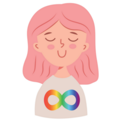 Cute Girl With Neurodiversity Infinity Sign Shirt Sticker