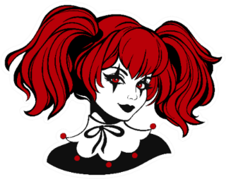 Cute Girl With Ponytails And Clown Makeup Sticker