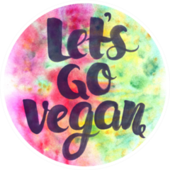 Cute Go Vegan Watercolor Sticker