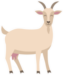 Cute Goat Illustration Isolated On White Sticker